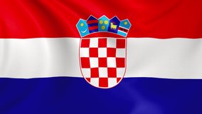 Croatia flag waving in the wind with high quality texture in 4K National Flag of republic of croatia