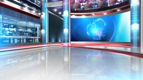 3d virtual news studio set Background