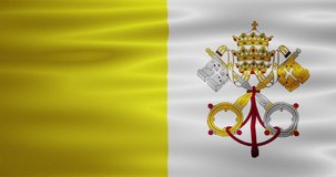 Animated waving national Vatican flag. Animation, motion graphics. Useful for social media, videos, websites, interfaces. Happy National Day.