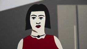 Woman talking to the camera - animation