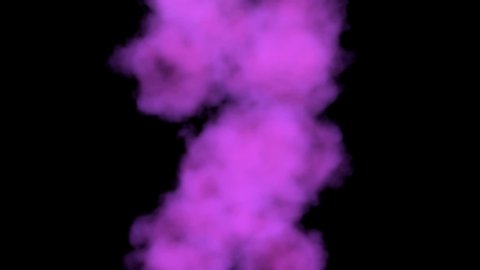 Animation of purple smoke. 3D render.