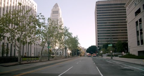 Empty Downtown LA Streets Inner City 4K 48FPS SLO-MO