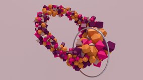 Colorful shapes and metallic ring. Abstract animation, 3d render. - Powered by Shutterstock - Get 15% off with code: PIKWIZARD15