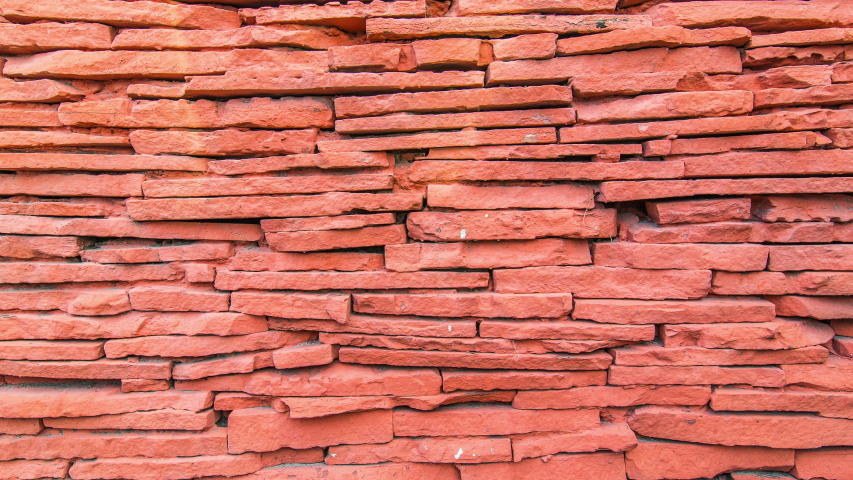 Red brick wall background or texture. The camera zoom out