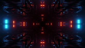 Three dimensional multicolored infinite space brick tunnel. Kaleidoscope, Motion graphics, Fractal Animation, VJ loops.