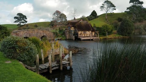 Hobbiton, New Zealand - 08/10/2019: "The old water mill of Hobbiton"