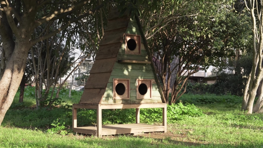 White Cat and Green cat house
