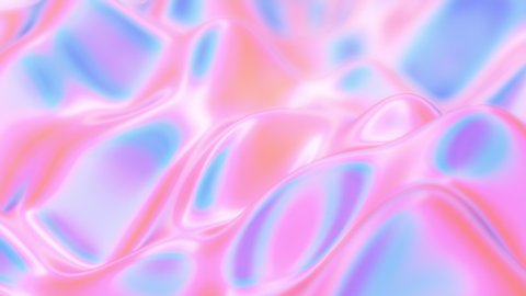 Psychedelic Holographic Shiny Iridescent Liquid Fluid Waves Flowing - 4K Seamless Loop Motion Background Animation