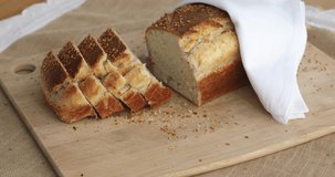 Freshly baked homemade bread with Turkish tea