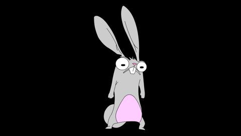 Crazy Rabbit Angry Nervous On Transparent Stock Footage Video (100% ...