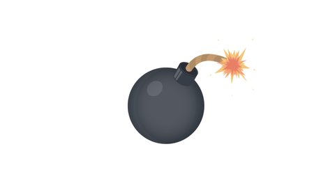 Explosive. Animation of a bomb explosion, alpha channel is enabled. Detonation, cartoon
