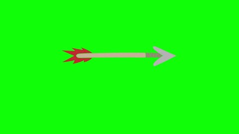 crossbow hand drawn green screen. floating loop animation