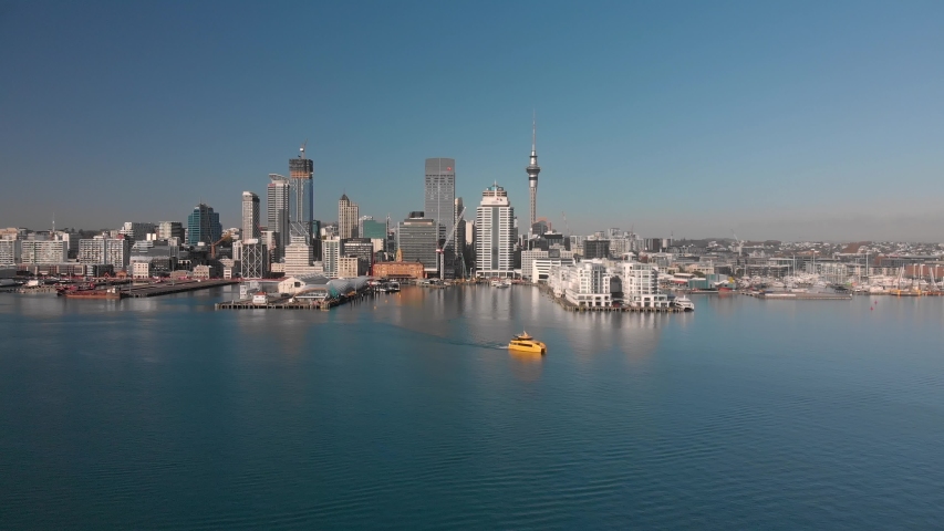 Aerial shot of Auckland city waterfront