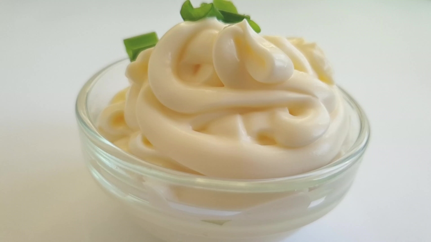 Spring onion mayonnaise slow motion | Shutterstock HD Video #1053063872