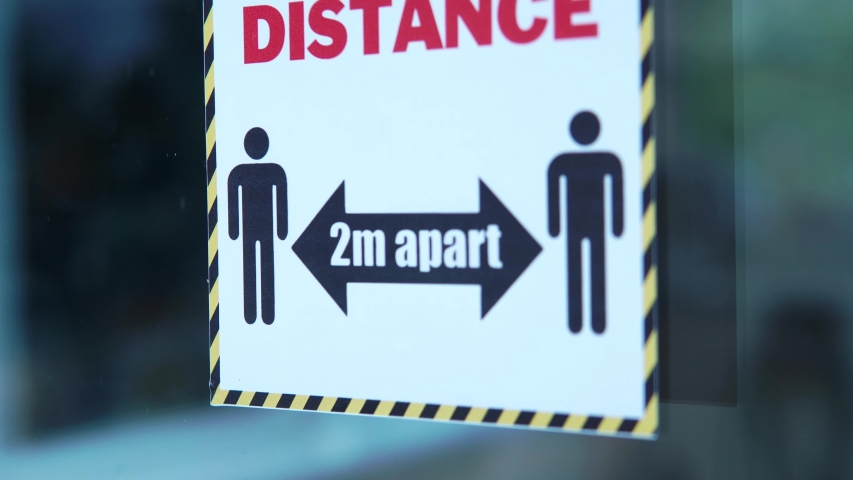 Social Distancing 'Keep Your Distance' Sign, 2 Metres Apart. | Shutterstock HD Video #1053070142
