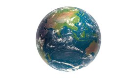 Earth from Space Isolated on White. Seamless Loop 3D Animation. HD and 4K High Definition. Parts of the Image Provided by NASA. - Powered by Shutterstock - Get 15% off with code: PIKWIZARD15