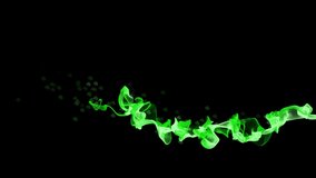 Green Irish or Saint Patrick's Day banner of wavy smoke and particles cross the screen to highlight your copy space - Powered by Shutterstock - Get 15% off with code: PIKWIZARD15