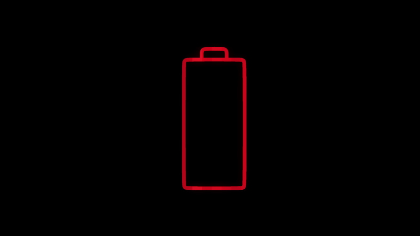 Graphic Animation of Floating Battery on the digital grid are being fully charged. Royalty-Free Stock Footage #1053122786