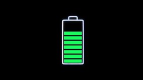 Graphic Animation of Floating Battery on the digital grid are being fully charged. - Powered by Shutterstock - Get 15% off with code: PIKWIZARD15