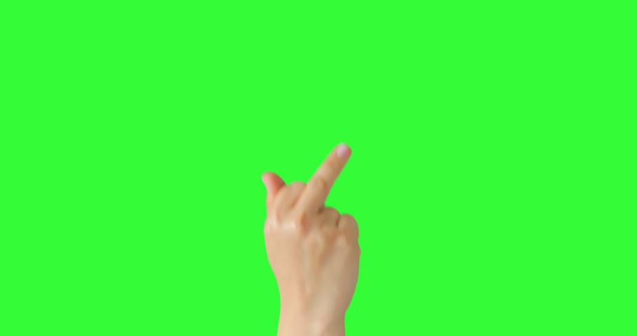 Isolated Woman Hand Showing Fuck You Middle Finger Negative Sign Symbol. Green Screen Compositing. Pack of Gestures Movements on Keyed Chroma Key Background. Body Language.  | Shutterstock HD Video #1053135686