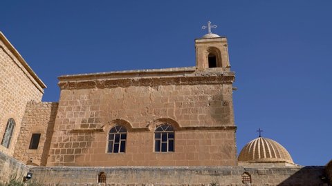 Midyat, Mardin, Turkey - January 2020: Mor Gabriel Deyrulumur Monastry is the oldest surviving Syriac Orthodox monastery in the world.