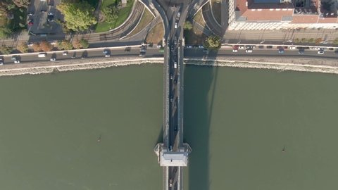 Arial view of River Danube with Chain Bridge