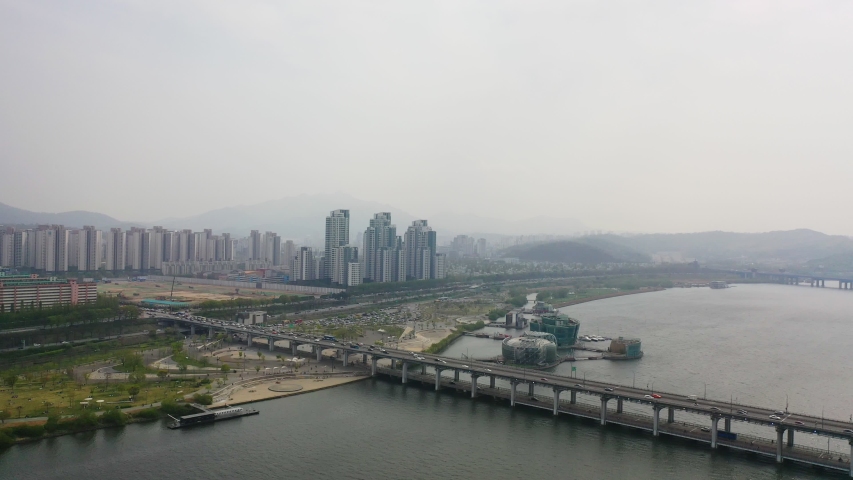 Beautiful cityscape of Seoul city and modern building architecture, South Korea