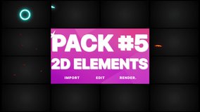 Elements And Transitions Pack 05 is a cool looking and animated Motion Graphics pack. Just drop it into your project. Includes versions with glow and without glow effects. Alpha channel included.