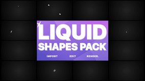 Liquid Shapes And Transitions is a smooth animated motion graphics pack. Just drop it into your project. Alpha channel included. Works with any video edition software.