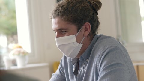 young student wearing a mask Stock Video