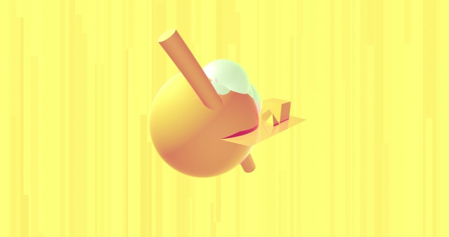 Abstract 3d rendering of geometric shapes. Minimalist animation design art
