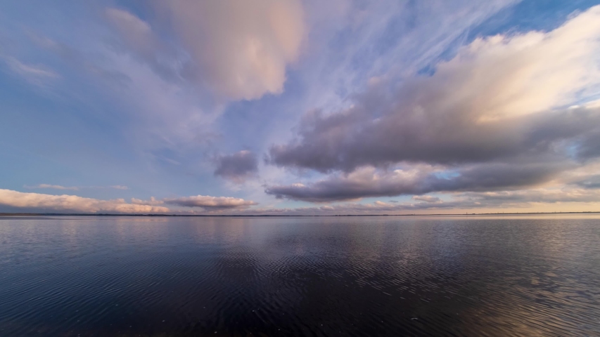 Sunset over the lake with sky and clouds image - Free stock photo ...