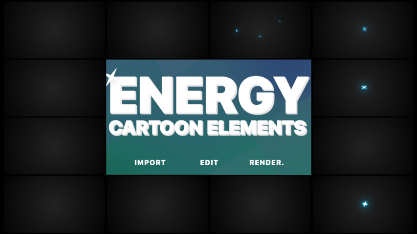 Cartoon Energy Elements is an amazing motion graphics pack. Just drop it into your project. Alpha channel included. Includes versions with glow and without glow effects. More elements in our portfolio Royalty-Free Stock Footage #1053192920