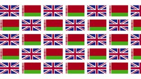 UK Belarus Flag Loop Background