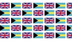 UK Bahamas Flag Loop Background