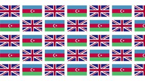 UK Azerbaijan Flag Loop Background