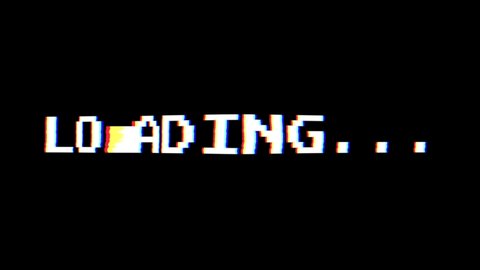 Loading Screen Of An Old 8-bit Video Game, With Glitches