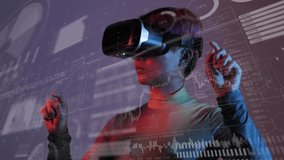 female using Virtual reality technology in futuristic environment watching stock exchange graphics on virtual wall  - Powered by Shutterstock - Get 15% off with code: PIKWIZARD15