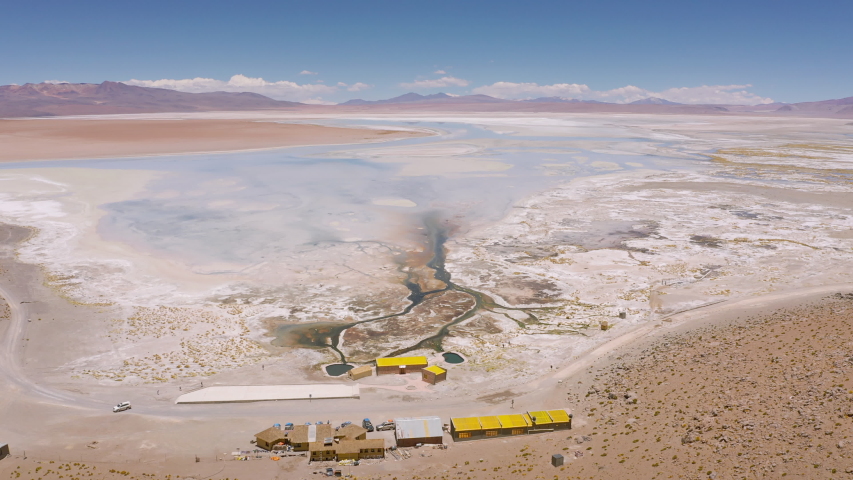 Aerial shot at Polques hot springs - South of Bolivia.