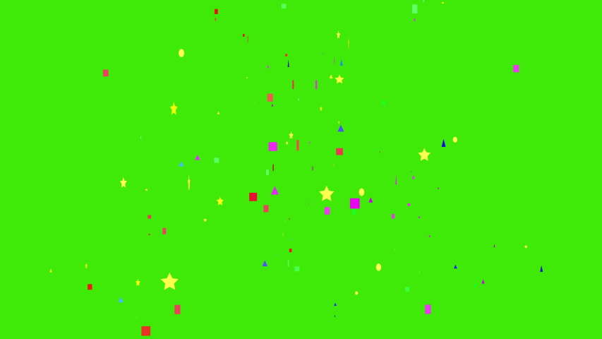 Colorful animation of multiple object bright on green screen background.Footage is presents a happy celebration. - Powered by Shutterstock - Get 15% off with code: PIKWIZARD15