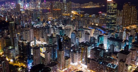 Mong Kok, Hong Kong 24 April 2020: Hong Kong city night