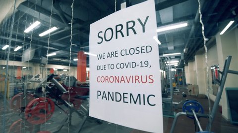 Empty fitness center closed due to covid-19 pandemic