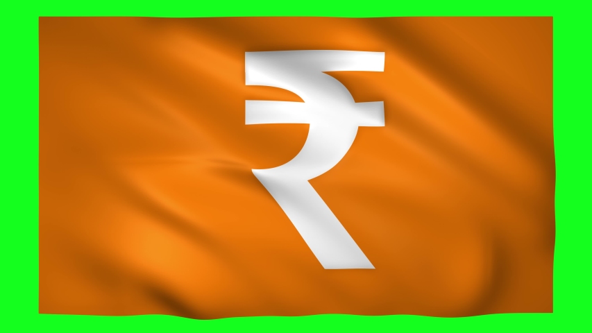 Symbol of the rupees on the waving flag on green screen for chroma key Royalty-Free Stock Footage #1053248042