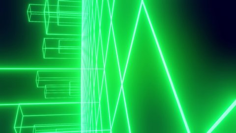 3d rendering Abstract motion digital technology lines green