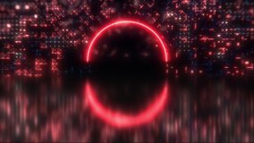 Cyber neon background. Blockchain and crypto currency concept animation. Loop background video. Neon circle - Powered by Shutterstock - Get 15% off with code: PIKWIZARD15