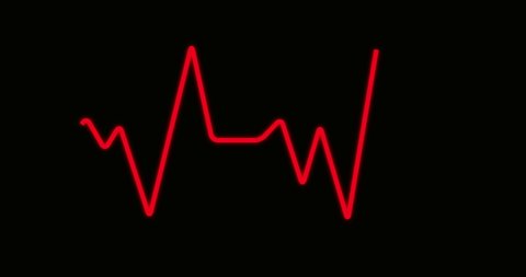 Cardiogram and EKG loop on black background.Abstract heart wave Signal of a health technology.Wave Signal,electrocardiogram, EKG or ECG, heart monitor.Footage Digital and wave concept. 