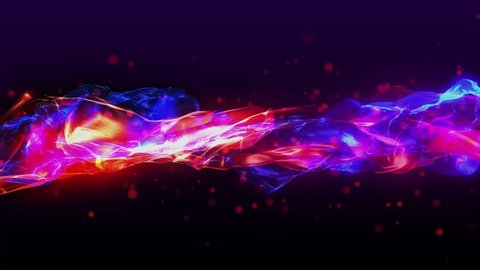 Energy Flames. Two flames of energy are mixed on a black background. Loop 15-seconds