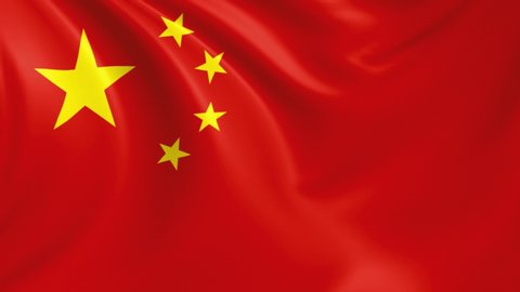 people's republic of China flag waving in the wind with high quality texture in 4K National Flag of China Chinese