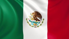 Mexico flag waving in the wind with high quality texture in 4K National Flag of Mexico Mexican