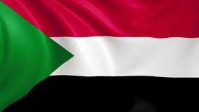 Sudan flag waving in the wind with high quality texture in 4K National Flag of Sudan Sudanese Flag